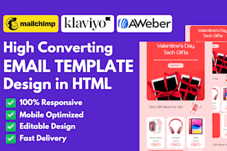 design professional HTML email template or klaviyo newsletter