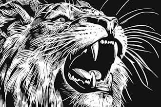 make niche colorful linocut and woodcut book illustrations