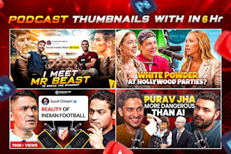 design eye catchy hd podcast thumbnail for youtube