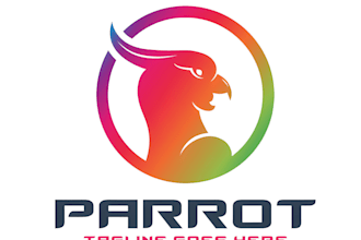 design unique laughing parrot logo