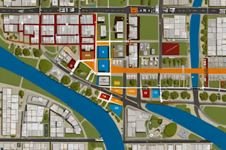 design a map or a site plan vector illustration