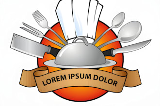 design restaurant logo, food, catering and BBQ