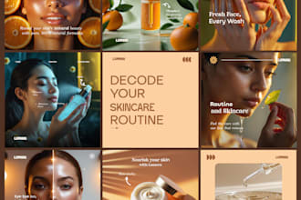 design 20 modern social media posts, banners and carousels