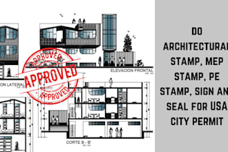 review and stamp USA pe stamp, architectural and structural for city permit