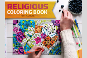design adult or kids coloring book pages for amazon KDP and etsy, activity book
