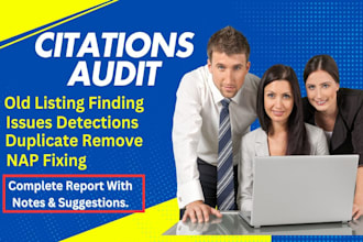 audit citations, detect issues, claim old listings, cleanup, and fix nap