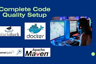 set up sonarqube, jenkins, maven, docker, black duck for code quality, security