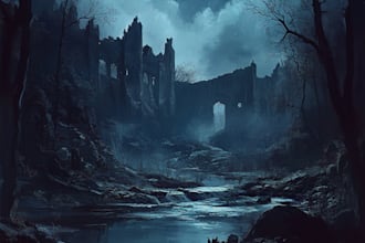 do mystical horror dark environment concept art or landscape