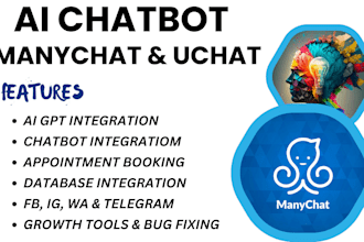 design manychat ai chatbots with gpt API integration and bug fixes