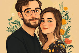 create realistic family portrait, couple or group from photo