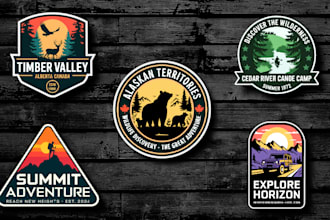 do stuning outdoor retro vintage badges, for hunting fishing and mountain