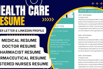 provide professional healthcare medical and nursing resume CV writing service
