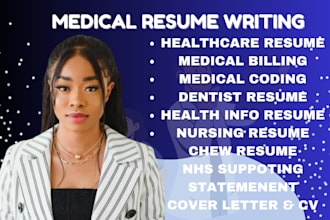 write nhs statements, healthcare content, billing and coding, nursing resume