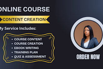 create online course content, lesson plan and worksheet