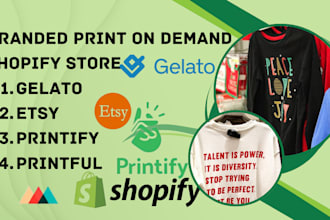 setup gelato etsy printify printful print on demand for your shpify store design