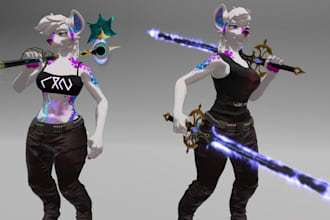 custom 3d vrchat avatar model vrc character VR character with blender and unity