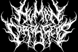 draw a brutal slam, death metal, grindcore, etc logo