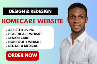 create home care website, healthcare, assisted living on wordpress and wix