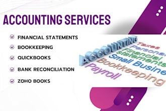 do accounts related services bookkeeping in quickbooks, zoho, xero