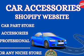 design motor car shopify store, dropshiping website camping outdoor space