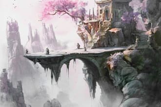 draw amazing environment concept art and fantasy landscape