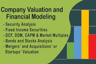 do company valuation, bonds and stocks analysis, pitch deck