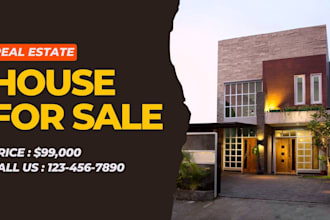 design real estate logo, brochure, poster, real estate facebook video ad, banner