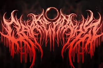 draw black, slam, or death metal logo for your band