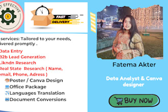 do data entry,canva work,translation,b2b lead generation