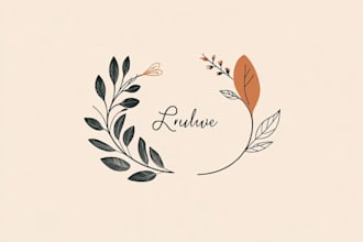 design minimalist line art feminine botanical boho hand drawn logo
