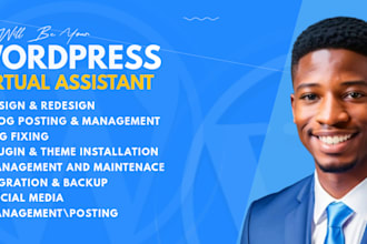 be your virtual assistant for wordpress website or chatgpt blogs writer