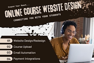 set course and school website with learnworlds, kajabi or thinkfic