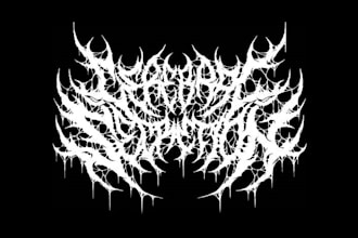 create chrome metallic black slaming, goregrind, brutal death metal logo design