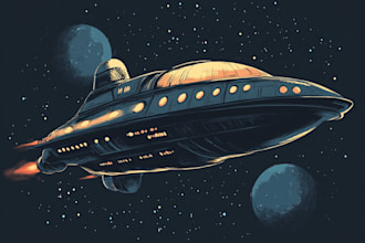 design spaceship, sci fi illustration and sci fi art