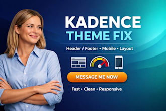 fix kadence theme issues, header or footer and mobile layout on wordpress