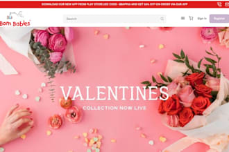 build luxury flower shopify store valentine gift store flower website gift store