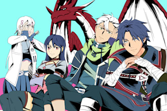 design divine illustration in anime, cartoon and comic style
