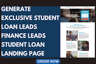 generate exclusive student loan leads finance leads  student loan landing page