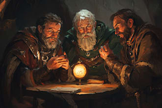 design an the best dnd party art illustration