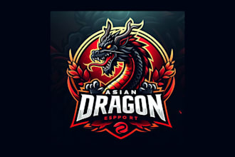 create asian dragon cartoon, character mascot logo for your company