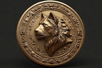 custom 3d coin model, cnc design, medallion, bas relief coin 3d modelling, blend