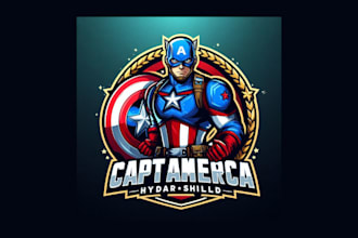 do captain america cartoon character mascot logo within two days