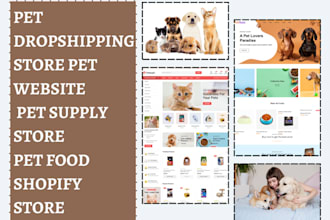 setup pet dropshipping store pet website pet supply store pet food shopify store