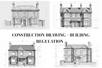 create UK building regulation detailed construction drawing with notes