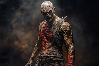 make  fantasy horror character art or horror art illustration