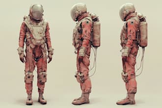 design an sci fi character illustration and sci fi art