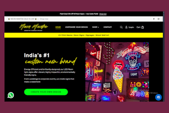 build neon shopify store neon light website neon website neon sign shopify store