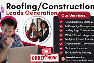 generate exclusive roofing leads construction leads via facebook and google ads