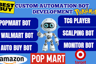 develop auto purchase bot popmart bot auto buying bot pokemon bot target bot