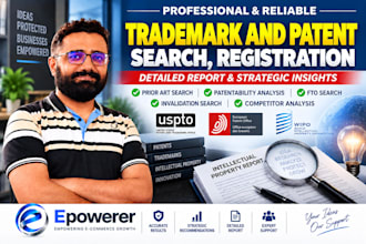 do trademark and patent search for usa uk canada australia and europe